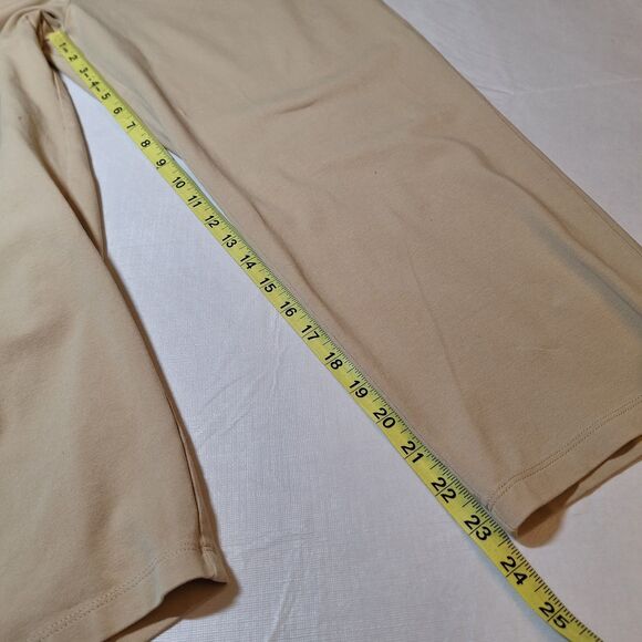 L.L. Bean Beige Tan Cropped Capri Straight Leg Pants Stretch Loungewear Size L - Picture 8 of 13